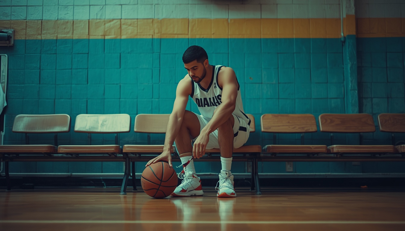 Jugador de baloncesto con balón en una pista, imagen para el Draft LCS